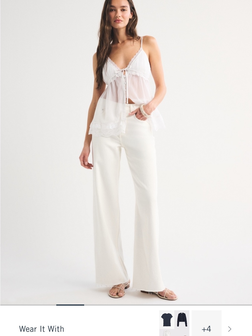 High Rise Wide Leg Frayed Hem Jeans
